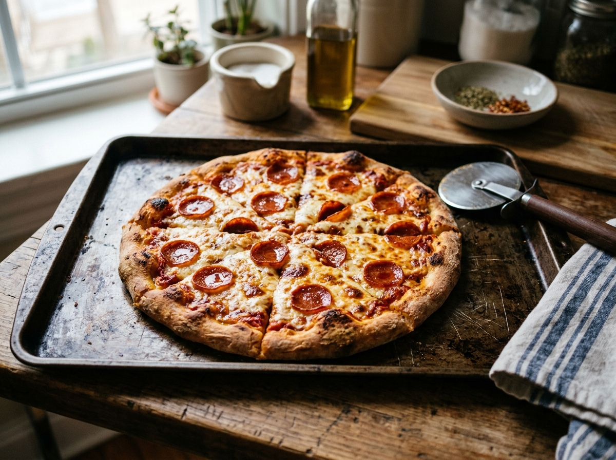 Simple Homemade Pepperoni Pizza